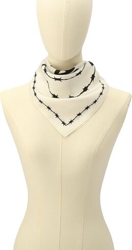 Womens Barb Bandana Bandana ، وشاح رأس الحرير مع تصميم Barbwire ، ونسيج خفيف الوزن in Kuwait