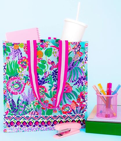 Lilly Pulitzer Market Shopper Bag, Reusable Grocery Tote, Shoulder Bag for Produce or Travel in Saudi Arabia