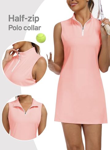 Hiverlay Tennis Dresses for Women Golf Workout Dress with Built in Shorts and Pockets for Sleeveless Athletic Dresses in Saudi Arabia