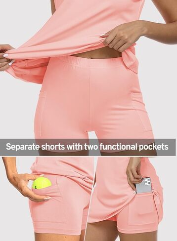 Hiverlay Tennis Dresses for Women Golf Workout Dress with Built in Shorts and Pockets for Sleeveless Athletic Dresses in Saudi Arabia