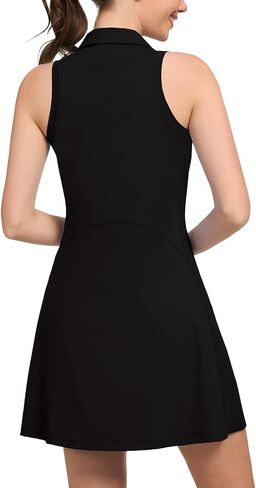 Soneven Tennis Dress for Women Floral Ruffle Sleeve Golf Dresses with Shorts and Pockets 1/4 Zip Golf Outfits in Saudi Arabia