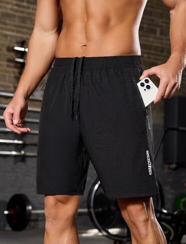 SILKWORLD Quick Dry Men's 2 in 1 Running Shorts with Zip Pocket 7" Workout Gym Athletic Shorts Lightweight Training Shorts in Saudi Arabia