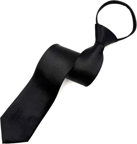 MDSTYLE Pre-Tied Necktie for Men - Solid Color Neck Tie with Adjustable Zipper - Wedding Business Formal Clip on Ties in Kuwait
