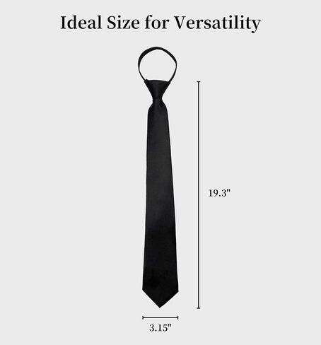 MDSTYLE Pre-Tied Necktie for Men - Solid Color Neck Tie with Adjustable Zipper - Wedding Business Formal Clip on Ties in Kuwait
