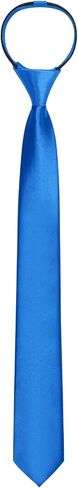 Men's Pre-Tied Necktie, Adjustable Zipper Skinny Ties for Men, Solid Color Black Ties for Wedding, Graduation in Kuwait