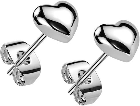20GA 316L Stainless Steel 3D Heart Stud Earrings, Sold as a Pair in Saudi Arabia