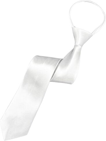 MDSTYLE Pre-Tied Necktie for Men - Solid Color Neck Tie with Adjustable Zipper - Wedding Business Formal Clip on Ties in Kuwait