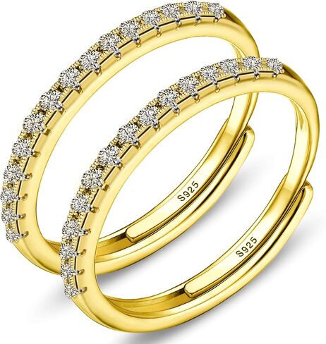 حلقات تكديس مقبولة مقبولة الذهب 14K من أجل حلقة Oura Gen 4/ Gen 3 ، 2 Pack Cubic Zirconia محاكاة Diamond Oura Ring Cack in Kuwait