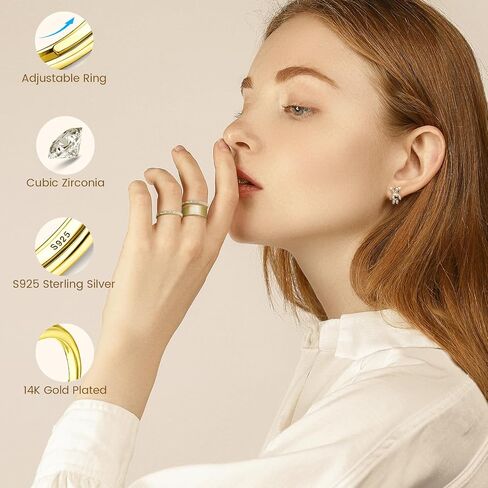 حلقات تكديس مقبولة مقبولة الذهب 14K من أجل حلقة Oura Gen 4/ Gen 3 ، 2 Pack Cubic Zirconia محاكاة Diamond Oura Ring Cack in Kuwait