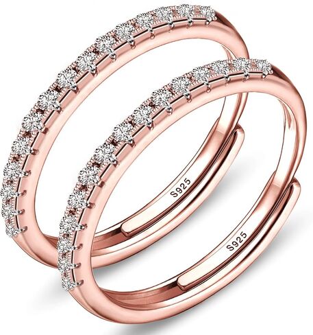 حلقات تكديس مقبولة مقبولة الذهب 14K من أجل حلقة Oura Gen 4/ Gen 3 ، 2 Pack Cubic Zirconia محاكاة Diamond Oura Ring Cack in Kuwait
