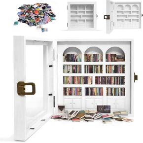 Anxiety Bookshelf – Mini Books Display for Stress Relief and Fun Decor, Perfect Decorative Miniature Library for Book Lovers, Ideal for Home Decor, Office Décor, and Thoughtful Gift - Walnut