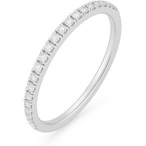 18K Gold Plated Solid 925 Sterling Silver Stackable CZ Simulated Diamond Eternity Ring for Women