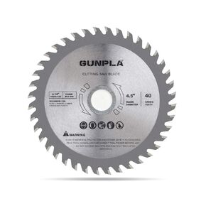 Gunpla 4-1/2 بوصة 40 سن من سبائك الصلب TCT للأغراض العامة شفرة منشار قطع الخشب الصلب واللين مع أربور 7/8 بوصة (تقليل الحلقة 5/8 بوصة)
