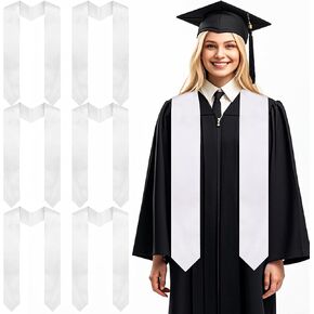 FOIMAS 6pcs Graduation Stoles,70 Inches Plain Graduation Sash Honor Stole for 2025 Graduation Ceremony Party Supply