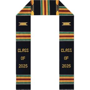 Kente Graduation Stole Class of 2025 | 2025 Graduation Stole African Art Kente Cloth Scarf