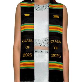 Graduation Stole Class of 2025 Gifts African-Inspired Scarf Graduation Gifts for College and High School Grads Black Girl Magic Stoles for Graduate Events African Culture Graduation Accessories
