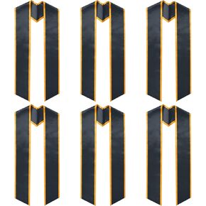 Plain Graduation Stole for Unisex Adult Angled End With Trim Graduation Sash Honor Stoles, 72" Long, 7 Colors