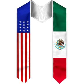سرق التخرج المطرزة ، وشاح التخرج للخريجين الدوليين ، Flag Embroidery Sash 72 "