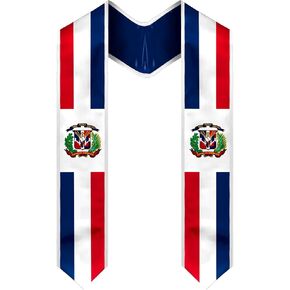 Graduation Sash, Embroidered Flag Graduation Stole for International Students 72 Inches