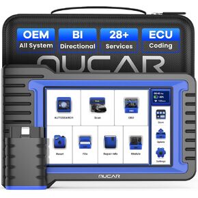 أداة تشخيص ماسحة Mucar OBD2 ، أداة المسح الضوئي ثنائي الاتجاه ، جميع الأنظمة 28+ إعادة ضبط ، Bluetooth OBD2 Scanner للسيارة مع اختبار نشط ECU ، FCA Autoauth ، تحديث مجاني مدى الحياة