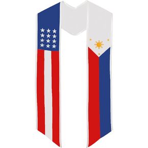 Unisex National Flag Graduation Stole Embroidery Sash for Study Aboard International Students 72'' Long