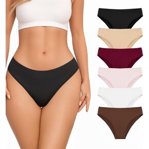 MANGOPOP Womens Underwear Bikini Panties with Cotton Gusset Stretch Underwear for Women 6 Pack