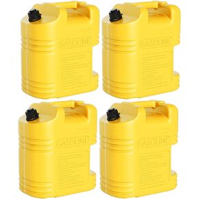 5 Gallon Storage Container Can No-Spill with Visible Stripe, Air Release Valve, Durable, 15.4" x 7.1" x 11" Red, 2-Pack