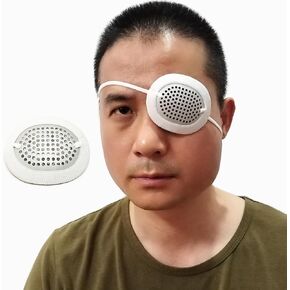 Aluminum Eye Shield for Adults, Medical Eye Patch with Extended Elastic Strap and White Cloth Covering