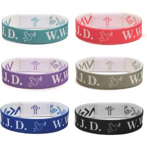 WWJD Bracelets Set, Daily Bible Verse Bracelet for Men Women, What Would Jesus Do Bracelets Christian Scripture Scan Religious Wristbands for Fundraisers