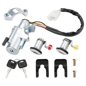 Ignition Switch Door Lock Cylinder with Key Replacement for 48700-01G25 Compatible with Nissan D21 Pathfinder Pickup 1986-1996 for Left Right