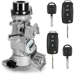 1K0905851 مجموعة أسطوانة قفل مفتاح الإشعال مع قشرة مفتاح ذكية متوافقة مع VW Jetta 2006-2018 ، EOS 2007-2011 ، Golf 2004-2011 ، Rabbit 2006-2009 استبدال#1K0905851B