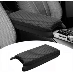 Custom for 2025 BMW X3 Center Console Cover Armrest Cover for BMW X3 Arm Rest Cushion Pad Leather Middle Console Cover Armrest Seat Box Protector BMW X3 Accessories Anti-Scratch Black