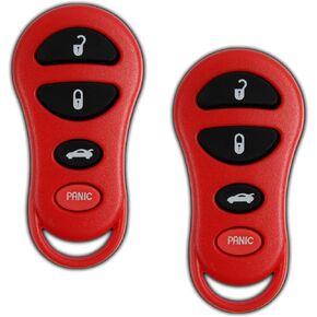 2X KeylessOption Key Fob Replacement for 2001 2002 2003 2004 2005 2006 Chrysler 300 Sebring Dodge Viper Interpid Stratus Jeep Liberty Remote, 4-Button GQ43VT17T, Programming Guide Included