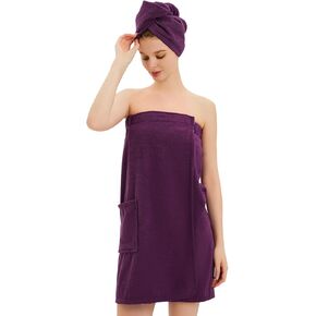 Womens Bath Body Wrap Plans Shower Spa Wrap Retbe Retable Closure Rousurobe مع منشفة شعر