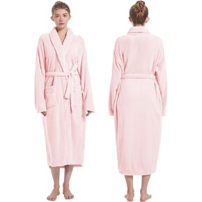 Soft Robe For Women，Warm Plush Bath Robes Female，Spa Towel After Shower Lightweight Long Bathrobe