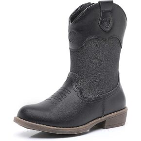 أحذية Ahannie Girls Cowboy Boots Western Cowgirl Boots for Girls with Side Zipper Boot for Toddler/Little Kid/Big Kid