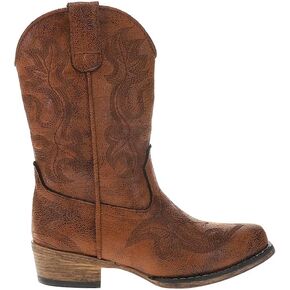 ROPER Kids Girls Riley Classic Snip Toe Casual Boots Mid Calf - Brown
