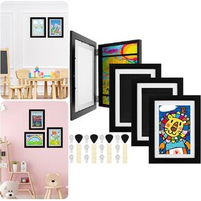 2PCS Kids Art Frames 8.5 × 111 بوصة الأمامية الافتتاحية الافتتاحية ، إطار عمل فني ، إطار عمل ، إطار عمل فني ، يحمل إطار عمل فني من 50 إلى 100 ، مشاريع فنية للأطفال ، أسود ، أسود