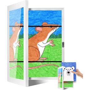 13 × 9.5 إطارات العمل الفنية للأطفال قابلة للتغيير ، تناسب الرسم A4 الحجم ، عرض إطار فني مفتوح الجدار الأمامي مع تخزين يصل إلى 120 جهاز كمبيوتر (1 ، أبيض) in Kuwait