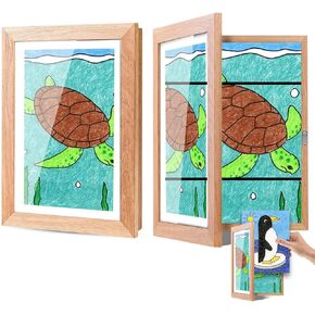 13 × 9.5 إطارات العمل الفنية للأطفال قابلة للتغيير ، تناسب الرسم A4 الحجم ، عرض إطار فني مفتوح الجدار الأمامي مع تخزين يصل إلى 120 جهاز كمبيوتر (1 ، أبيض)