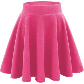Stelle Girls Skirt Casual Flare Plain Pleated Stretch Waist Skater Skirts Uniform Skorts with Built in Shorts 5-15 Years