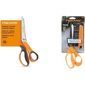 Fiskars® مقص صغير أصلي بمقبض برتقالي - صناعة وخياطة مقص من الفولاذ المقاوم للصدأ للأيدي الصغيرة - مقبض مريح - مقص للورق والقماش للمكاتب والفنون والحرف اليدوية