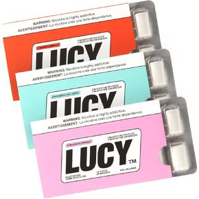 LUCY™ Nicotine Gum 2mg, 30 Count, Pomegranate, Cinnamon, Wintergreen - Canada NPN# 80120060 - NRT Stop Smoking Aid, Reduce Withdrawal Symptoms & Cravings