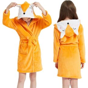 Animal Hooded Robe - Unisex Loungewear, Animal-Themed Bathrobe for Kids, Boys & Girls, Christmas or Birthday Gift