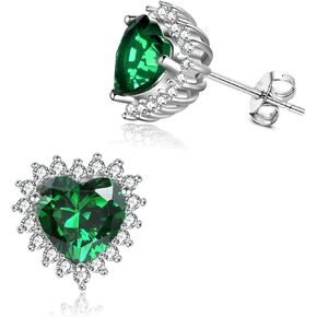 Mothers Day Gifts Mom Earrings with Rose Flower Love Heart 925 Sterling Silver Crystal Dangle Drop Hook Earrings Jewelry