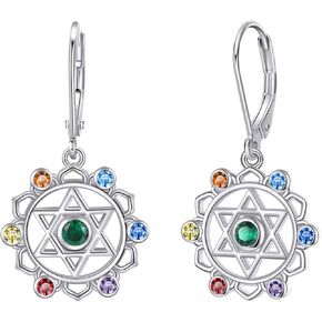 أقراط شاكرا من Mongas sterling sterling chakra chakra dangle arock arealy jewelry for women