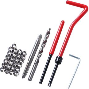 30 PCS Stainless Steel Thread Repair Kit M5x0.8mm Metric Thread Repair Insert Kit Compatible Hand Tool Set for Auto Repairing