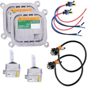 2PCS XENON HID HED HED AND BANDALAST UNT مع IGNITER D3S لمبة متوافقة مع 10-19 موستانج EDGE ESPRESS Explorer F150 Flex Taurus 2010-2018 Xenon Ballast Control Unit 8A5Z-13C170-A DL3Z-13C170-A
