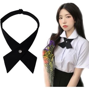 VASANA Adjustable Criss-Cross Bow Tie Solid Color Pre Tied Bowtie Necktie Boys Girls Uniform Tie Cosplay Costume Accessory