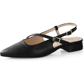 Ankis Slingback Flats for Women 1Inch Low Heels Closed Pointed Toe Ankle Strap Pumps Comfortable Walking Wedding Party Dress Shoes in Kuwait